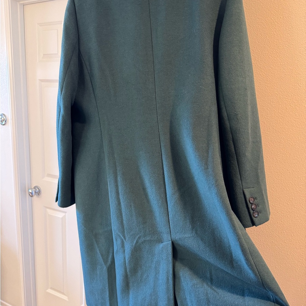 NWT LOFT Rich Teal Green Wool Coat Pea Coat - Picture 2 of 11